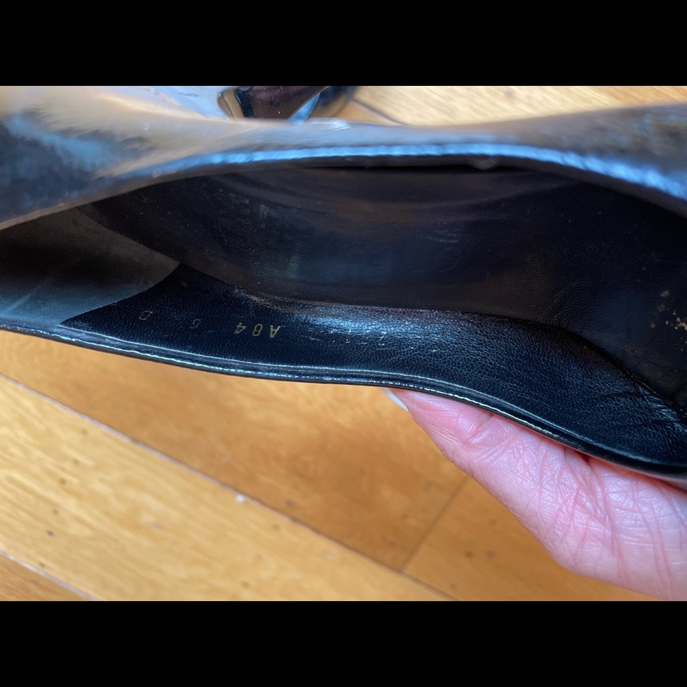 Ferragano black patent heels